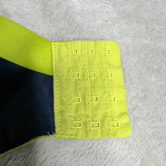 Elomi Energise Navy Blue Yellow Full Support Sports Bra Plus Size 38I Full Cup - Picture 6 of 6